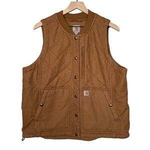 Carhartt Women’s XL Brown Rugged Flex Quilted Canvas Vest 104423